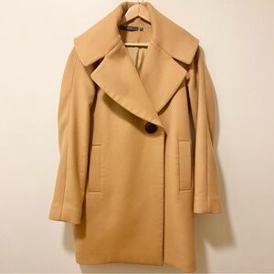 Per Se by Carlisle Women’s Lux Wool Coat Single Button Tan Camel 4 Extra Small